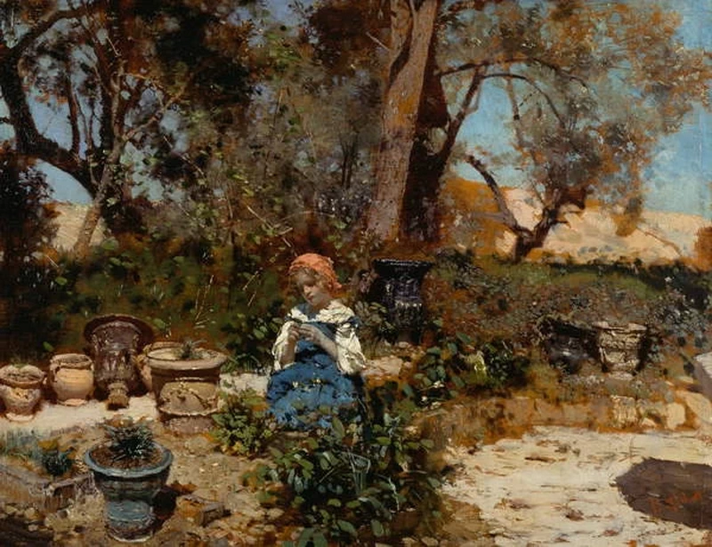 Francesco Paolo Michetti - 222, Una ragazza in giardino